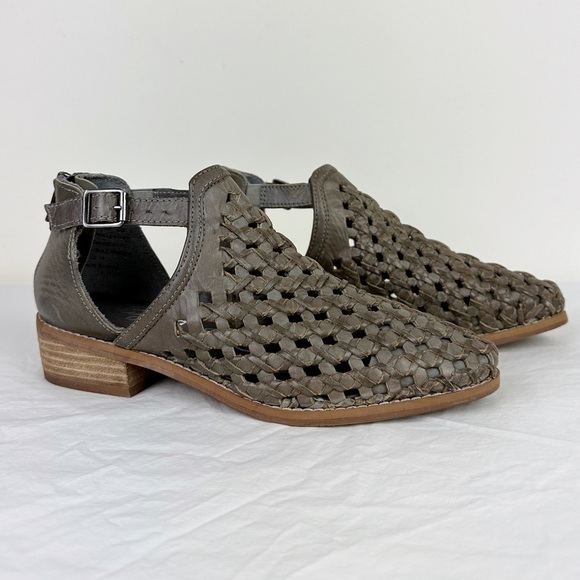 Naughty Monkey Gray Leather Woven Bootie - Picture 1 of 8